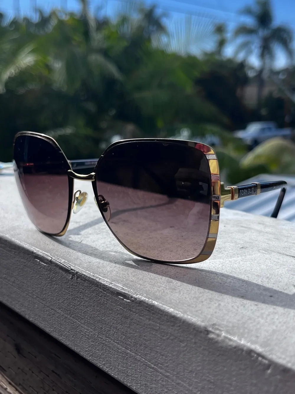 Tory Burch wire butterfly sunglasses